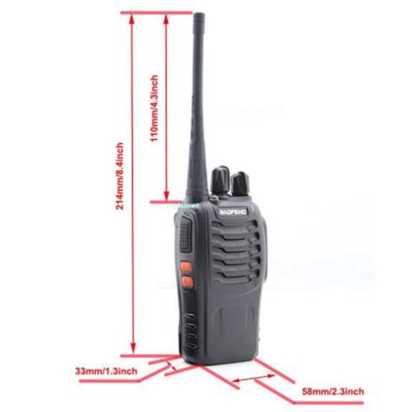 Baofeng BF-888 Walkie Talkie UHF 400-470MHZ - 16CH 5W - Lang rækkevidde