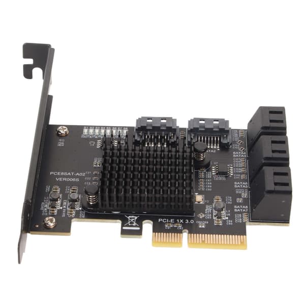 [LCS] SATA-kort 8 porter støtter hot-swap-systemdisk PCIE til SATA 3.0-utvidelseskort med kort partisjon for Windows for Linux