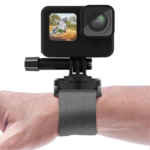 TELESIN Opgraderet Håndledsrem, 360 Rotation Arm Håndflade Ankelmonteringsbåndholder Cykelmontering til GoPro Max, til Insta360