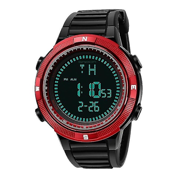 SANDA 360 Digital Klocka Herr Mode Silikonarmband Kalender Ljusdisplay Ou