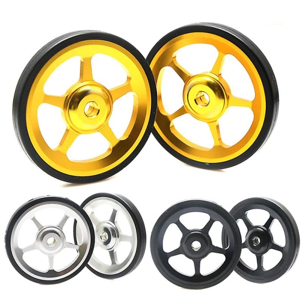2 stk. Aluminium Legering Hjul Modifikationssæt Easy Wheel Til Brompton Silver