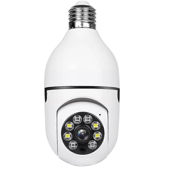 Trådløst sikkerhetskamera med pære, 1080p Wifi Smart 360 overvåkingskamera