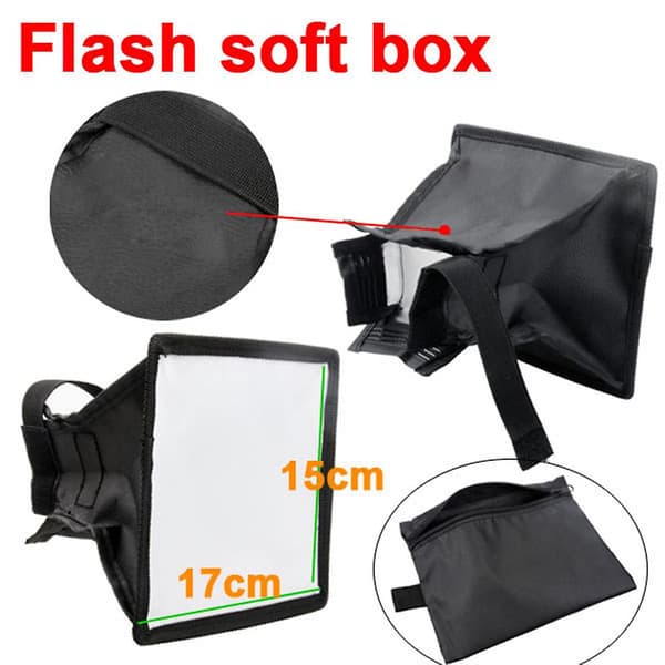 [LCS]Universal bärbar blixtdiffusor softbox 15 x 17 cm kompatibel med kamera S
