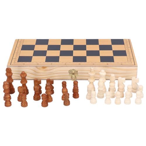 [LCS] Hopfällbart schackspel i trä 40 x 2,6 cm