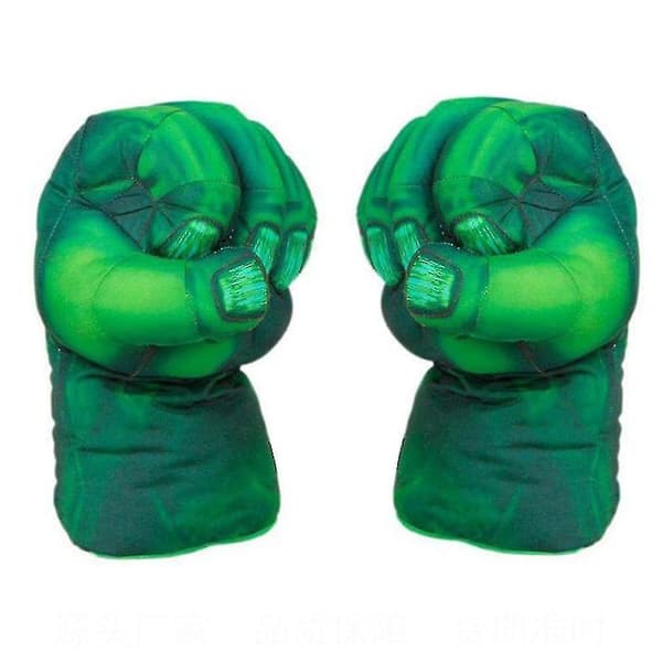Gröna Hulk-simuleringsboxhandskar Roliga plyschleksaker för vuxna Gröna
