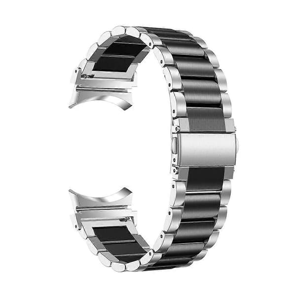 Til Samsung Galaxy Watch7 44mm 40mm Urrem i Rustfrit Stål med 3 Perler - Rosarød Multicolor Silver Black