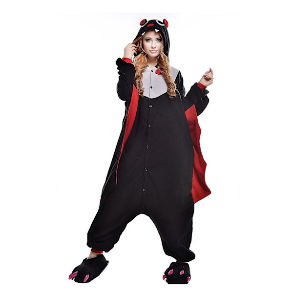 Reedca Totoro Aikuisten Onesie Halloween Cosplay Asut Anime Pyjamat Yhteensopiva Naisten Ja Tyttöjen Kanssa, napitus Bat S