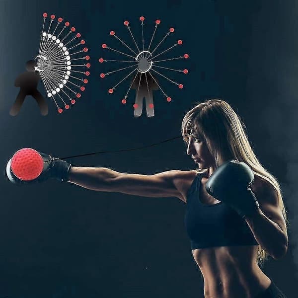 HJyang Boxningsreflexbollar, hastighetsfitnessboll med justerbart pannband ACD