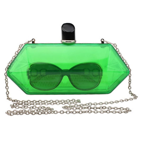 Akryl Transparent Evening Bag Axel Crossbody Väskor Handväska Dam Damväska Green