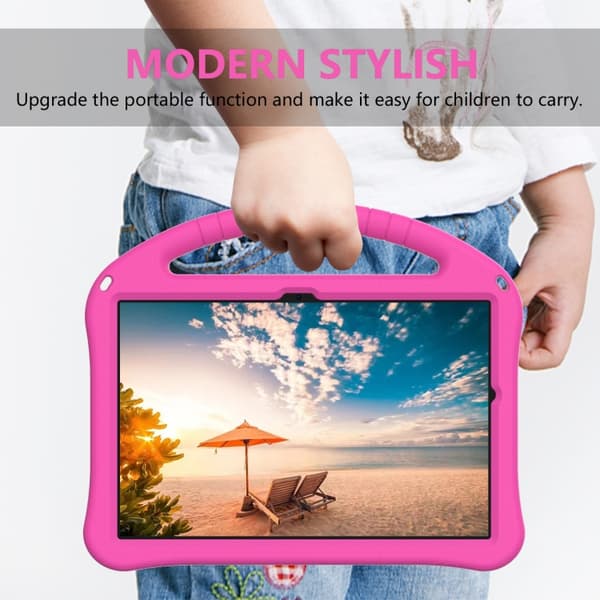 [LCS]Samsung Galaxy Tab A9+ / A11+ EVA Støtsikkert Deksel med Stativ Rosaröd