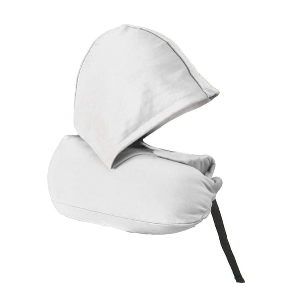 [LCS] Reisepute med hette, justerbar, ergonomisk U-form for flysøvn, lysegrå