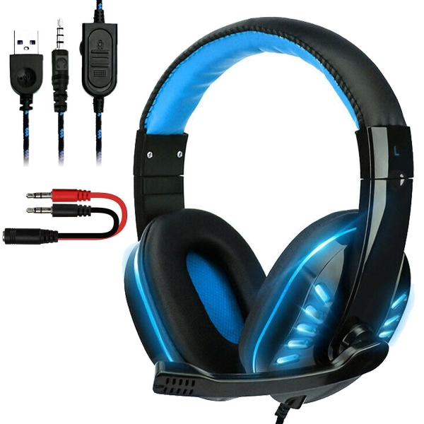 Ps4 Gaming Headset Hörlurar Blue