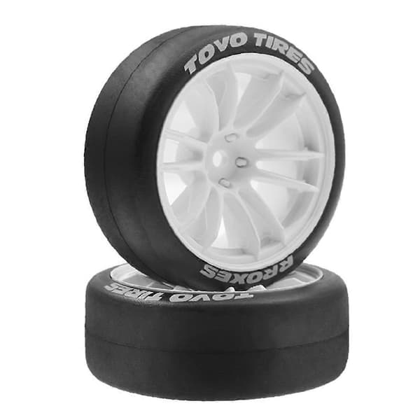 4 stk. 65 mm hårde driftdæk til 1/10 TT01 TT02 XV01 PTG-2 RC driftebil Black