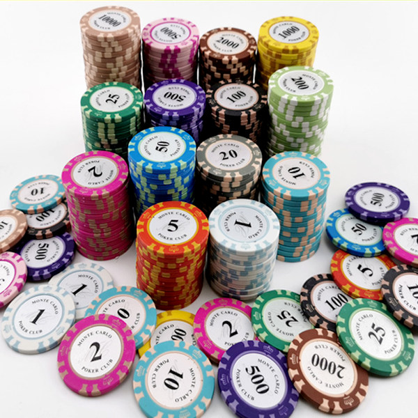 Pokerimerkki Mahjong Texas Hold'em Pokerimerkki Korkealaatuiset pelikortit Kasinotarvikkeet Face Value 2