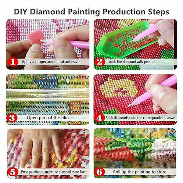 5D DIY Täyspora-timanttimaalaus Vaaleanpunaiset kukat Ristipisto Kirjonta-setti