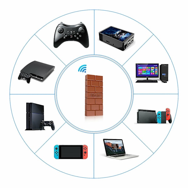 Trådløs Bluetooth-adapter for Nintendo Switch Ns Nes Wii U Ps4 Ps3 Orange