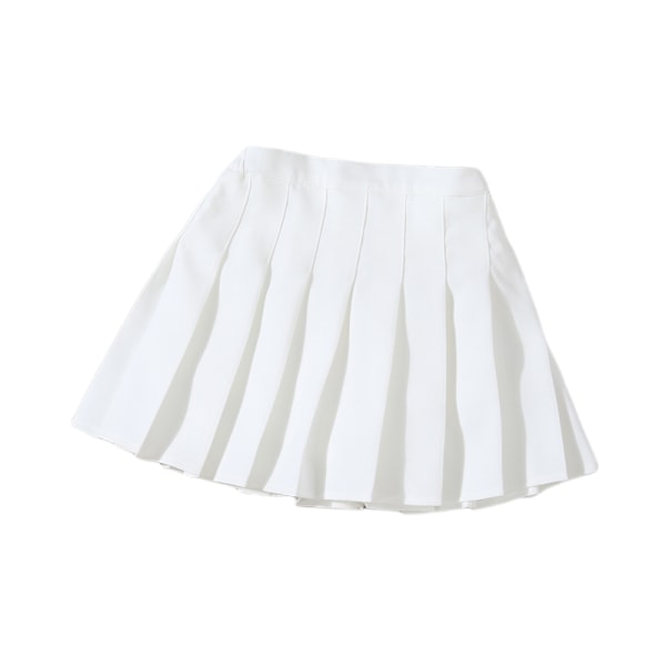 A-linjeformad barnkjol kort plisserad kjol Vita byxor 110cm Vita byxor