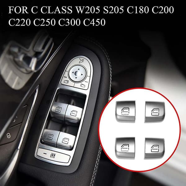 [LCS] 4st Dörrfönster Glaslyftare Kontrollknapp För C-klass W205 Glc W253 Hy silver
