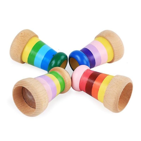 Farverigt stribet multi-prisme kalejdoskop legetøj, træsimulering color 1#