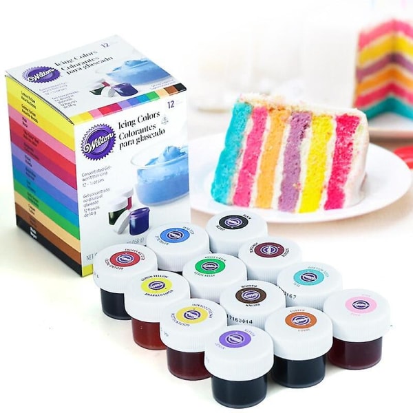 12 värin luonnollinen elintarvikevärisetti, geelipohjainen, elintarvikelisäaineet, leivontatarvikkeet, fondanttikakku, macaron
