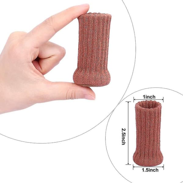 [LCS] 24 stycken stolsbensskydd stickade möbelfotsockor plattformsmöbelskor Brick Red