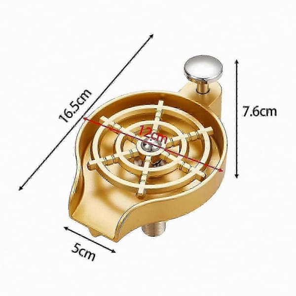 Multifunktionel vaskeskylle til kopper og glas med haneintegration Gold
