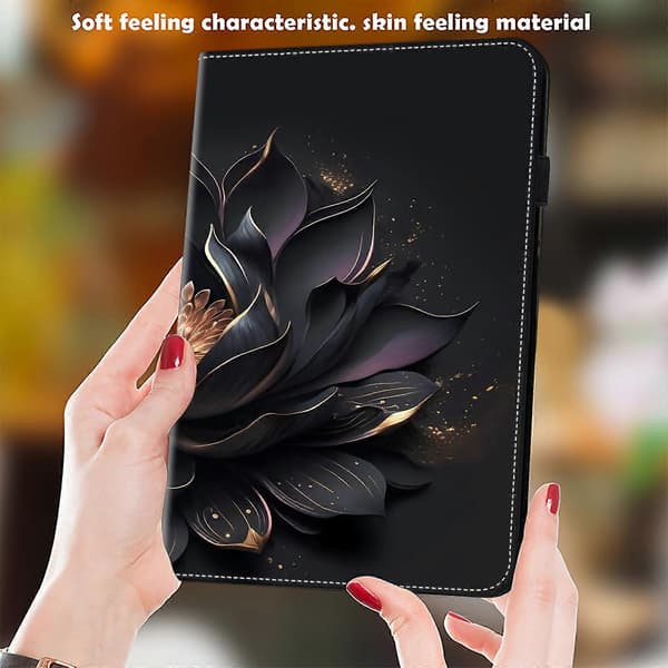[LCS]Til Samsung Galaxy Tab A9+(Plus) Elastiklukning Stødsikkert Etui Mønstertryk PU Læder Flip Tablet Cover med Stand Flower