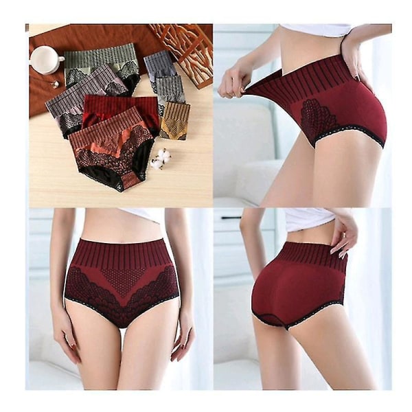 Röda XL damtrosor underkläder briefs hög midja underbyxor