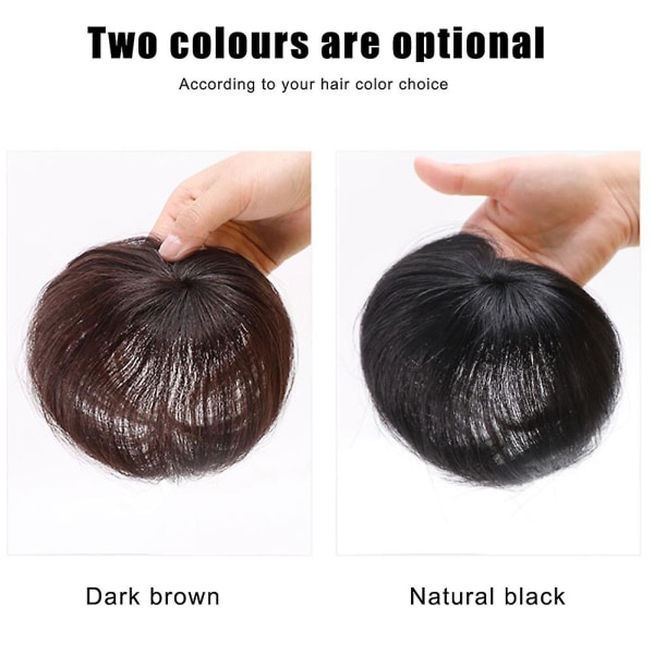 Clip-on Hair Topper Straight Extension Cover Vit Sparse Hair Hairpiece Dark Brown