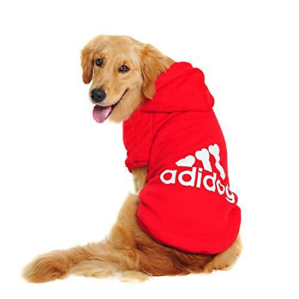 Vinter Hund Huvtröja Kläder Fleece Varm Huvjacka Sweatshi Red 8XL