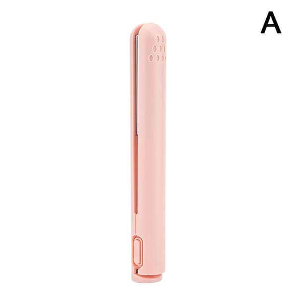 Trådløs Mini Bærbar Glattejern til Glatning og Krølning Dobbeltanvendelse Pink