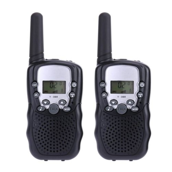 Mini Högfrekvent Trådlös Walkie Talkie för Barn (Svart), 2-pack