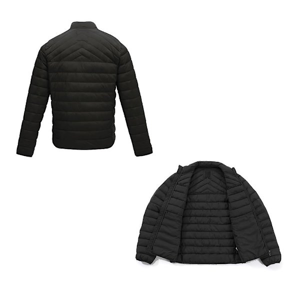 Varm vinterjacka för män, vindtät vinterkappa BLACK 3XL