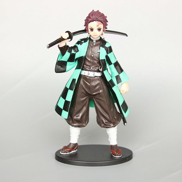 Demon Slayer Leksaker 1/5/6 st Valfria tecknade modeller Anime figurer Minifigure Samlarföremål för Tanjiro