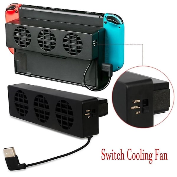 Dobe-jäähdytin Nintendo Switch -konsolille, teline, tukitarvikkeet, jäähdytystuuletin, peliteline, lataustelakka, ohjaussarja, video