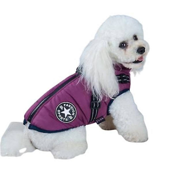 Hund Bomullsjacka För Vinter Purple L