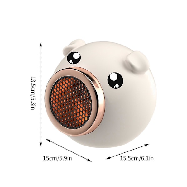 Ventilatorvarmer Udsalg - Bærbar Ventilatorvarmer med 2-Hastigheds Intelligent Temperaturkontrol - Bordventilatorvarmer White