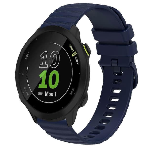 Til Garmin Forerunner 55 Silikone Erstatningsurrem Med Komfortabel Pasform Navy Blue