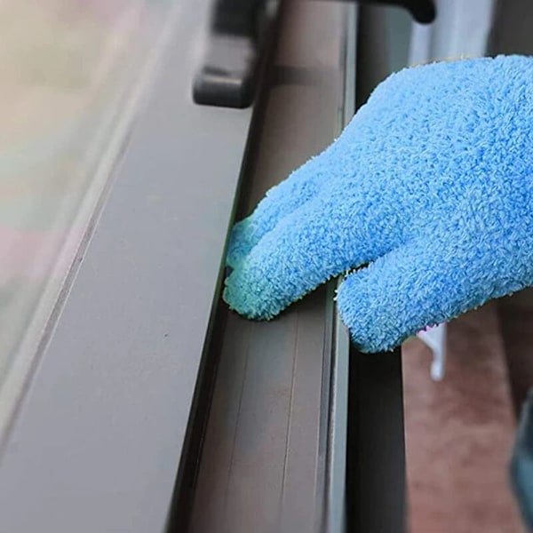 2 stk. Bilpleje Mikrofiber Rengøringshandsker Vinduesrensningsværktøj Genanvendeligt Rengøringsværktøj Husholdningsrengøringsværktøj (Gul)