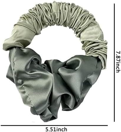 [LCS] Varme-fri krøller Silke Scrunchie til kvinder, Blødt elastisk satin silke hårbånd, Søvnigt styling tilbehør, Silke hestehale