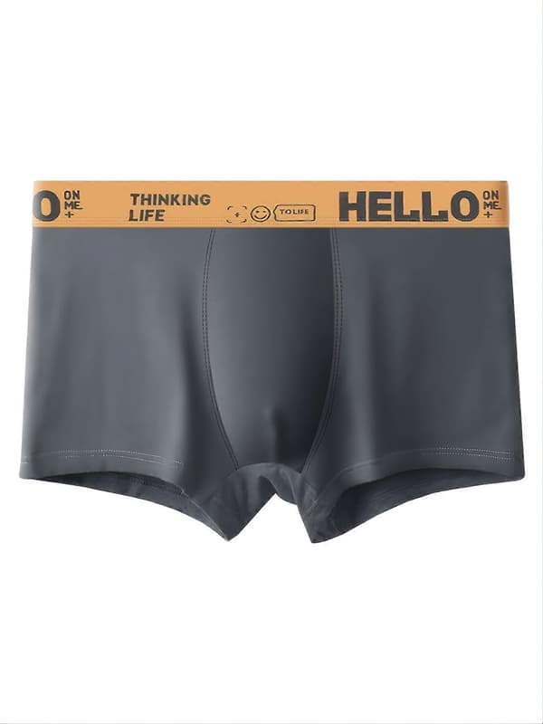 4-pack bomullsboxershorts för män, mjuka bekväma stretchkalsonger, underkläder för tonåringar D S