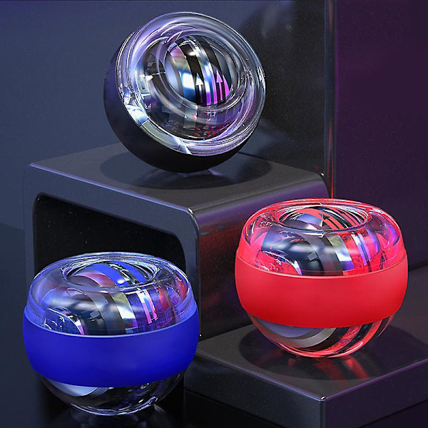 LED Självstartande Powerball Handled Power Handboll Muskelavslappning Tränare Blue