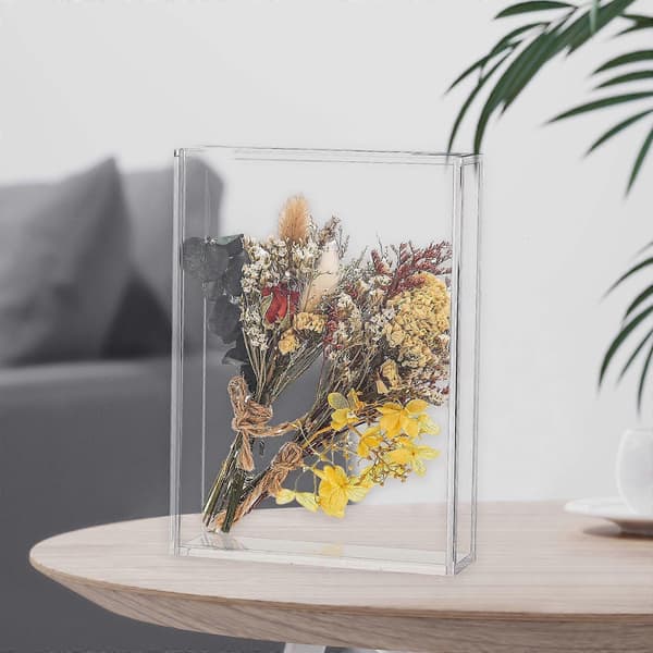 [LCS] Shadow Box Ramme Tørret Blomster Display Mindesmærker Kunst Træ Fotos Mindegave S