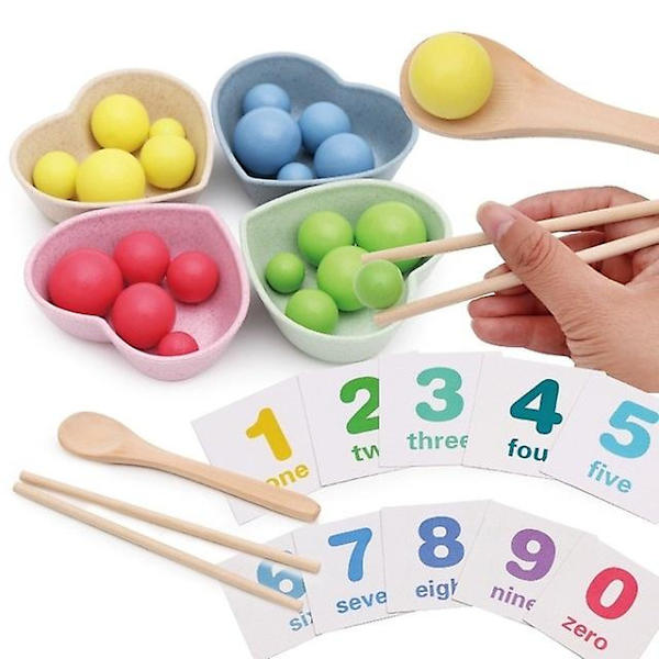 DIY Klype Perle Treningsbrett Spill Tre Montessori Fargesortering Stablet Leker As picture E