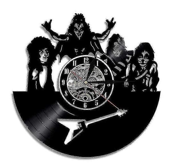 Kiss-bändin vinyylilevyseinäkello