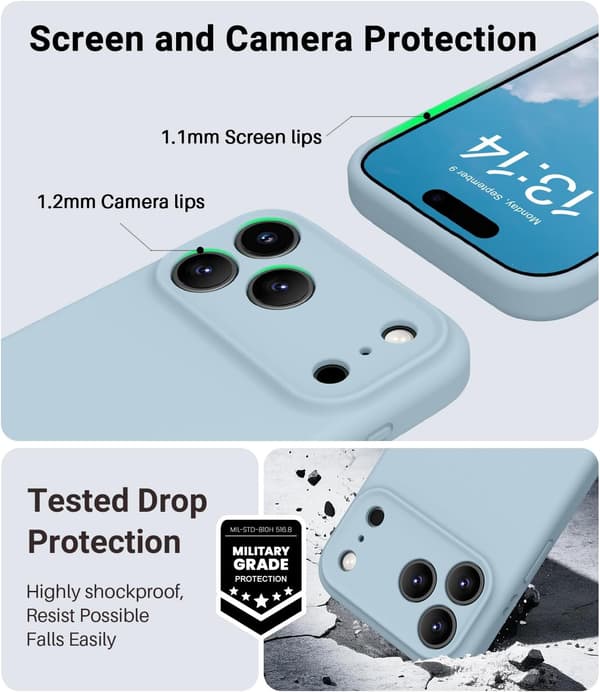 [LCS] Ultratynt MagSafe-deksel til iPhone 17 Pro Max - Mykt flytende silikonbeskyttelse iPhone 17 Pro Max iPhone 17 Pro Max bleu bébé