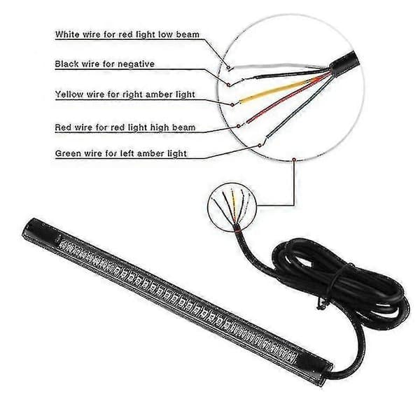 [LCS] Multifunktionel LED Motorcykel Strip Lys Bremse Baglygte Blinklys Nummerplade