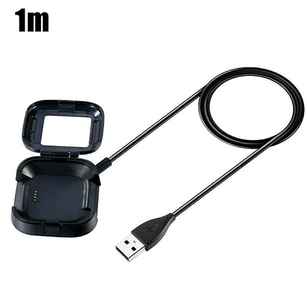 Svart USB-ladekabel Strømlader Dokkingstasjon for Fitbit Versa / Versa Lite