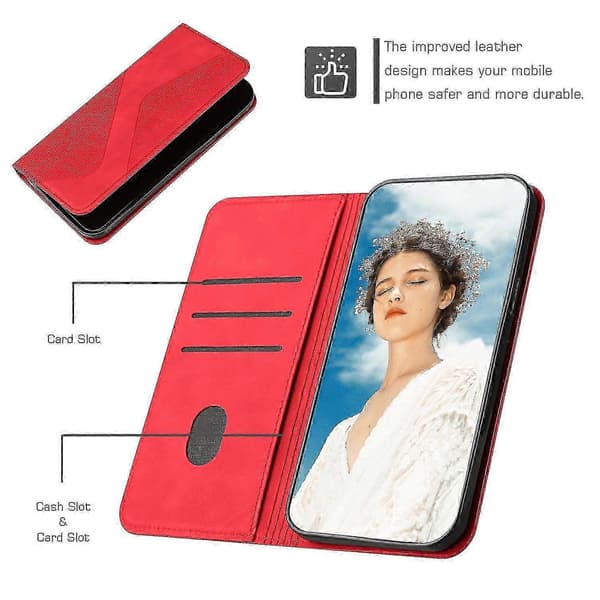 Stativfodral för Samsung Galaxy A41 med PU-läderöverdrag Red Samsung Galaxy A41