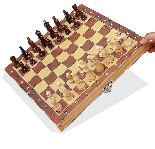 [LCS] Magnetisk skaksæt i træ til børn og voksne